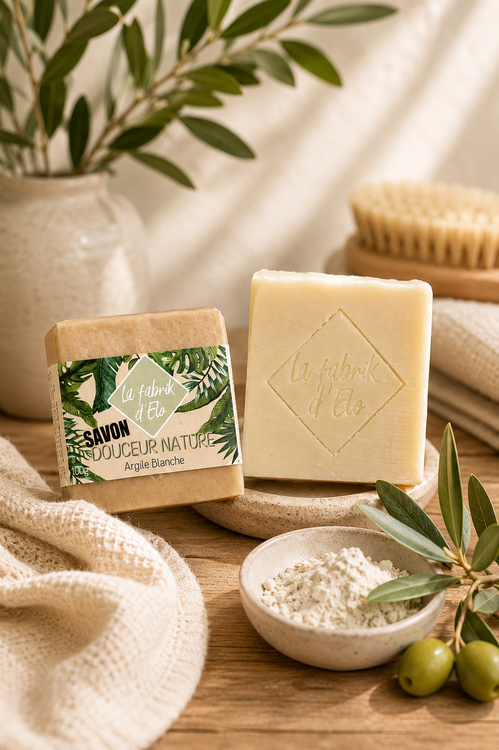 Savon Douceur Nature à l'Argile blanche - 100 g avec emballage