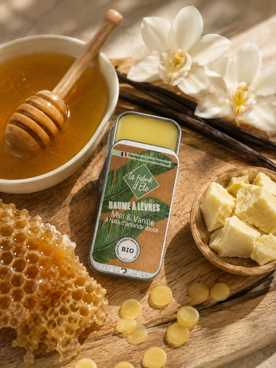 Baume à lèvres - Miel Vanille - Boîte